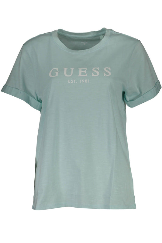 Light Blue Cotton Women T-Shirt