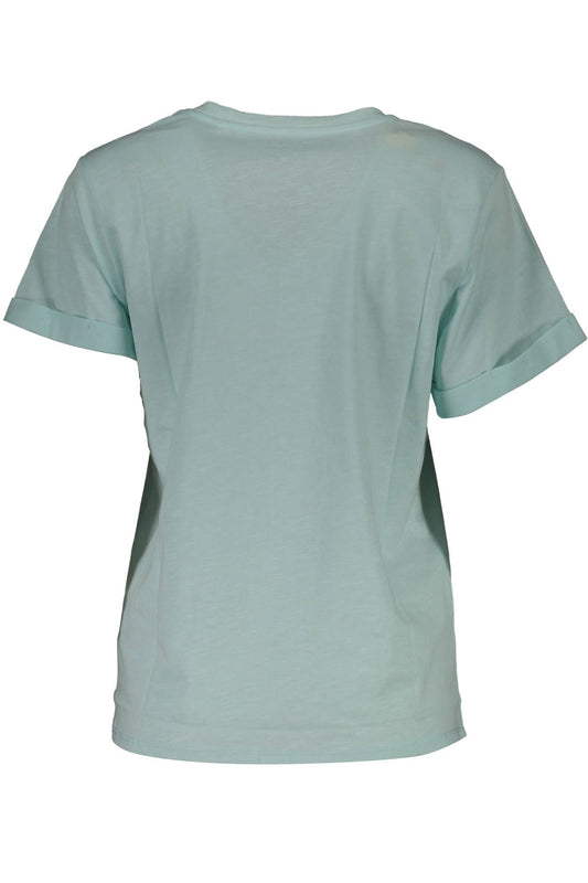Light Blue Cotton Women T-Shirt