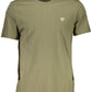 Green Cotton Men T-Shirt