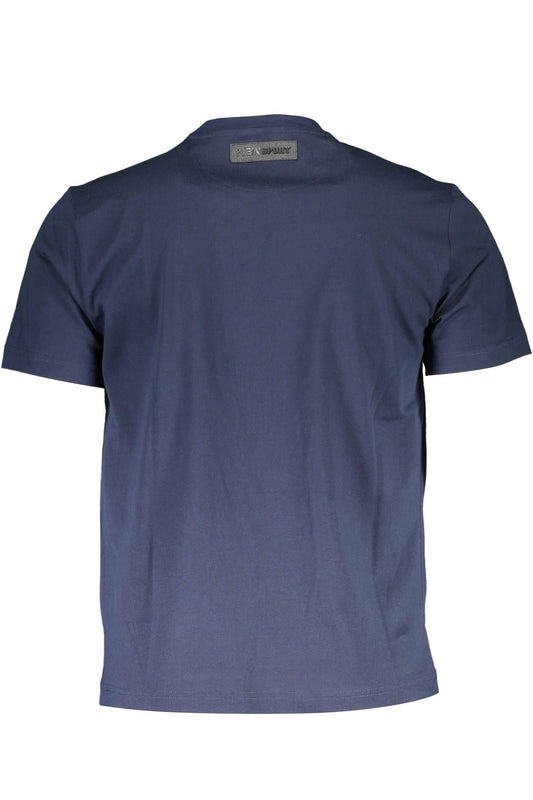 Blue Cotton Men T-Shirt