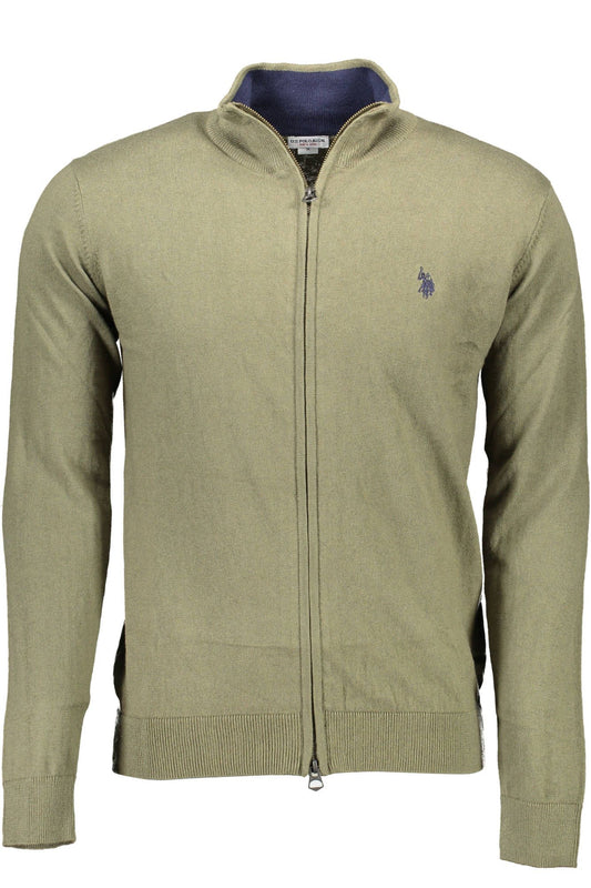 Green Cotton Men Sweater