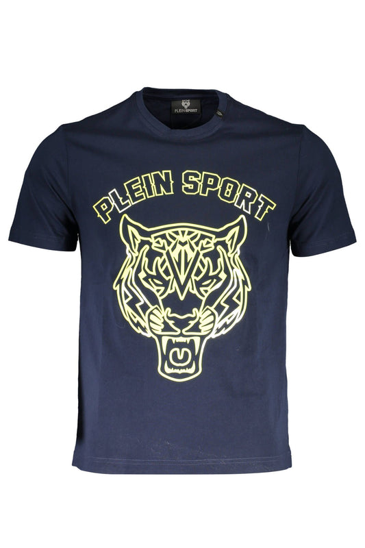 Blue Cotton Men T-Shirt