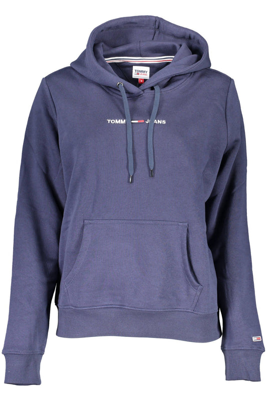 Blue Cotton Women Hoodie