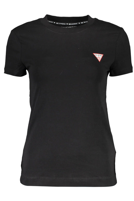 Black Cotton Women T-Shirt