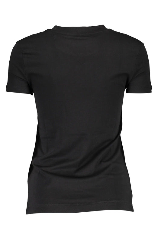 Black Cotton Women T-Shirt