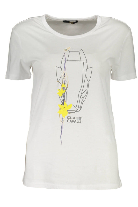 White Cotton Women T-Shirt