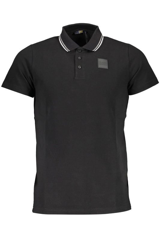 Black Cotton Men Polo Shirt