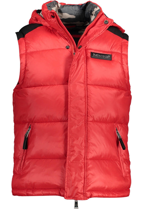 Red Polyester Men Jacket