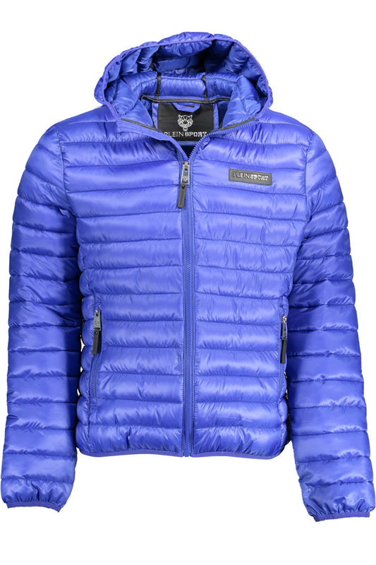 Blue Polyester Men Jacket