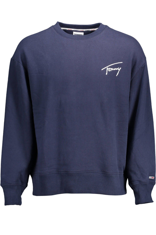 Blue Cotton Men Sweater