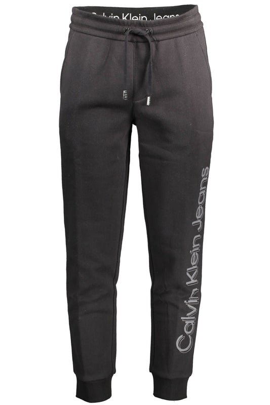 Black Cotton Men Sports Trouser