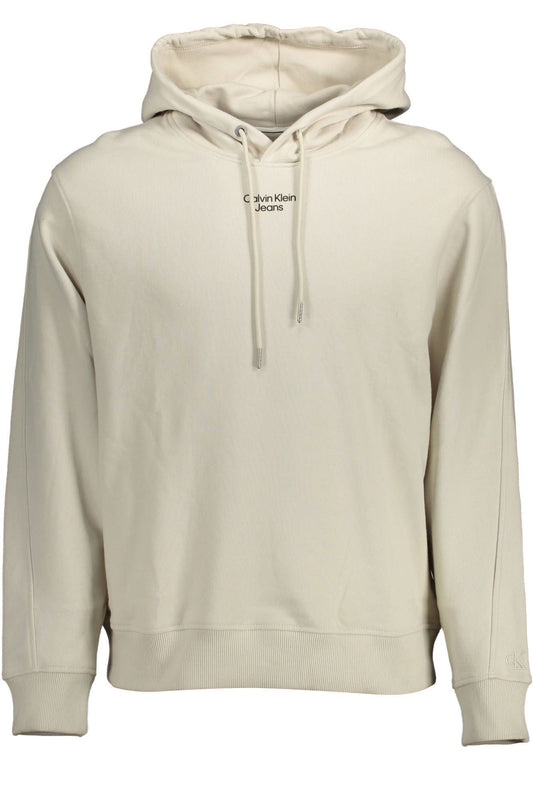 Beige Cotton Men Sweater