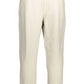 Beige Cotton Men Sport Trouser