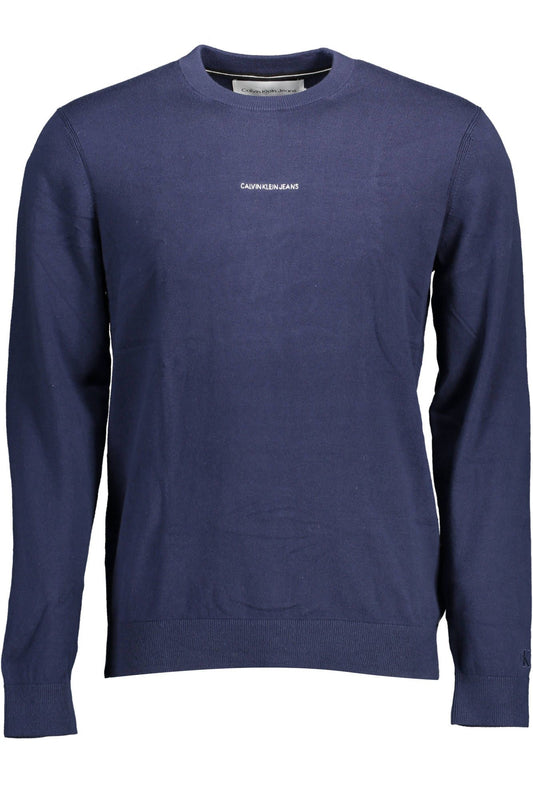 Blue Cotton Men Sweater