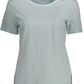 Light Blue Cotton Women T-Shirt