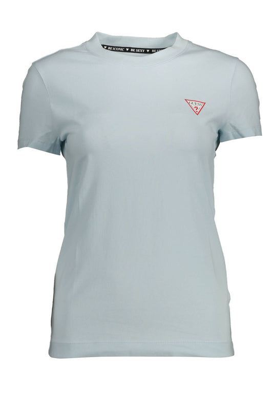 Light Blue Cotton Women T-Shirt