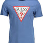 Blue Cotton Men T-Shirt