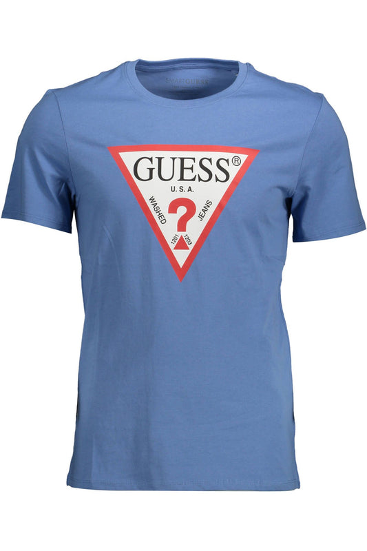 Blue Cotton Men T-Shirt
