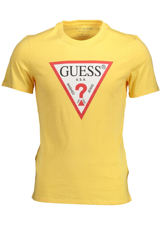 Yellow Cotton Men TShirt