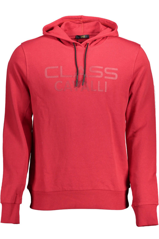 "Red Cotton Men's Hooded Sweater"