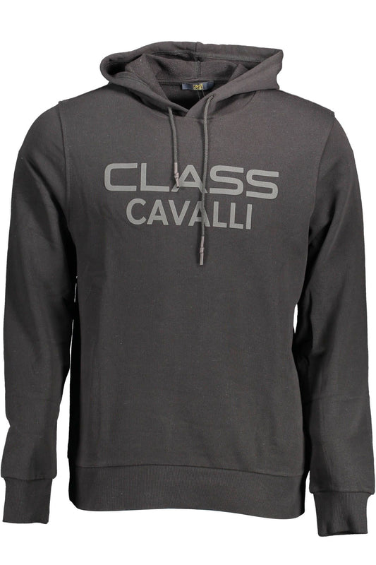 Black Cotton Men Sweatshirt