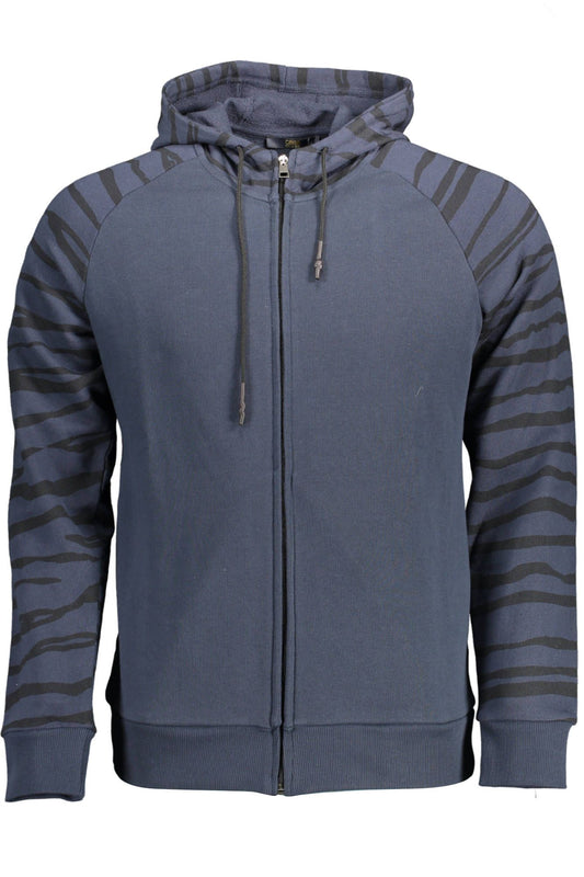 Blue Cotton Men Sweater