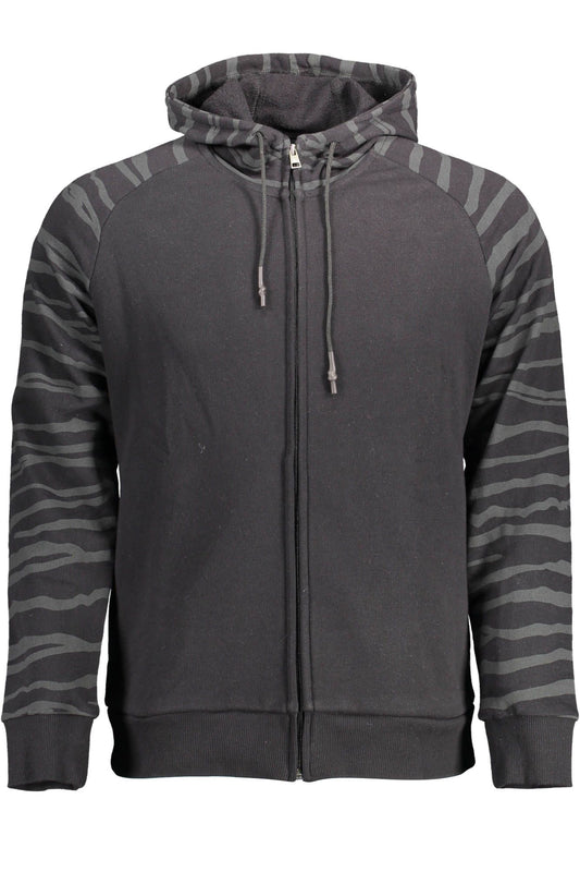 Black Cotton Men Sweater