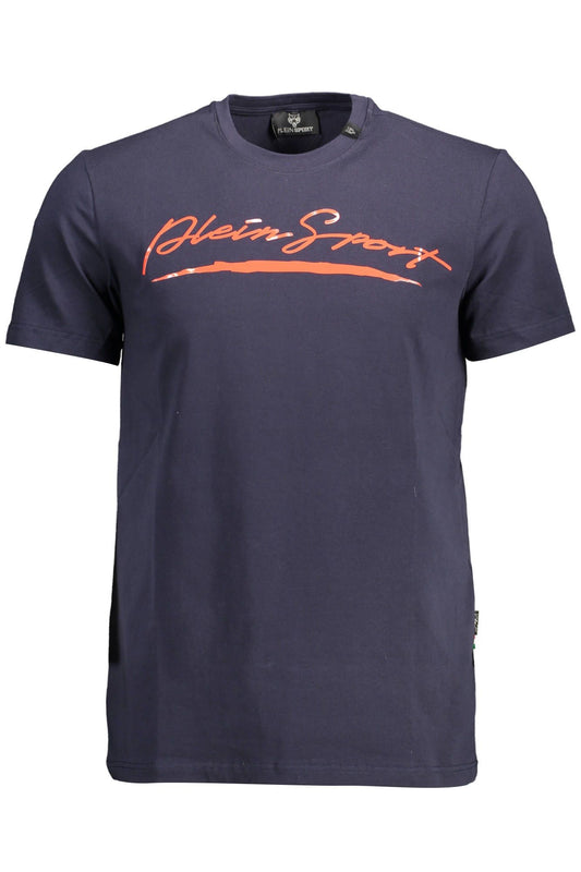 Blue Cotton Men T-Shirt