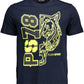 Blue Cotton Men T-Shirt