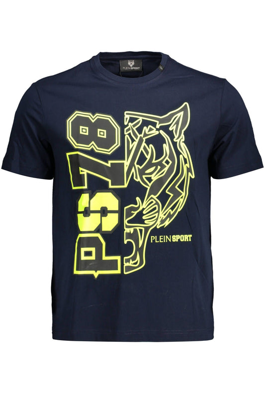 Blue Cotton Men T-Shirt
