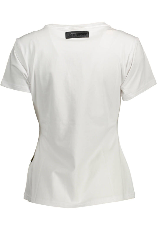 White Cotton Women T-Shirt