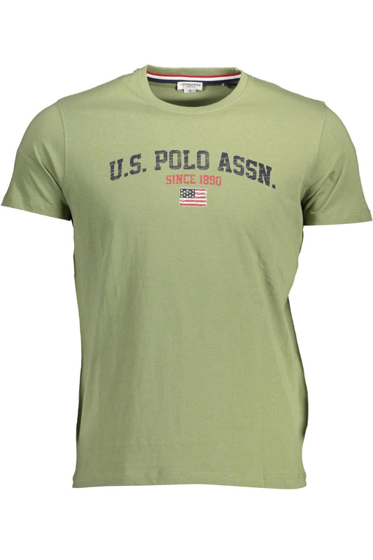 Green Cotton Men T-Shirt
