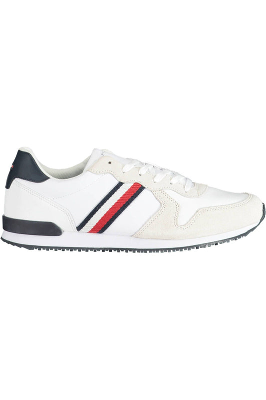 White Polyester Men Sneaker