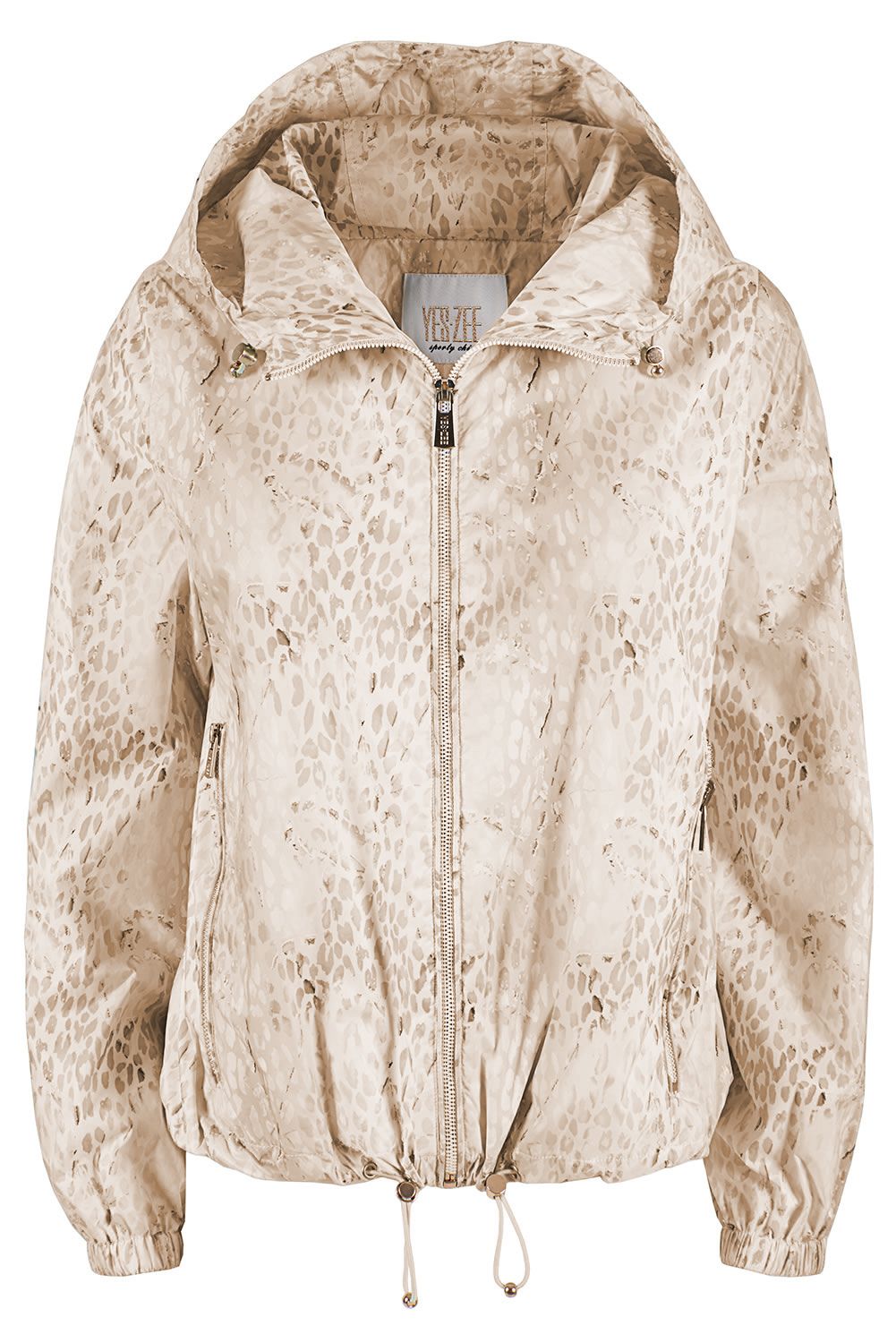 Beige Polyester Women Jacket