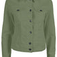 Military Green Denim Jacket with Button Closure