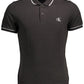 Black Cotton Men Polo Shirt
