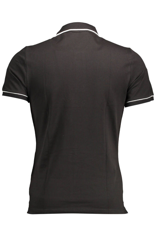 Black Cotton Men Polo Shirt