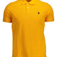 Orange Cotton Men Polo Shirt