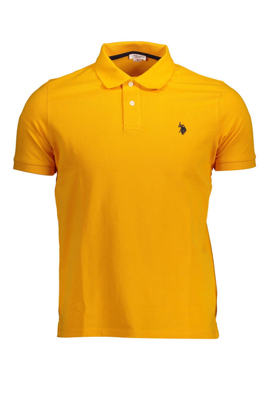 Orange Cotton Men Polo Shirt