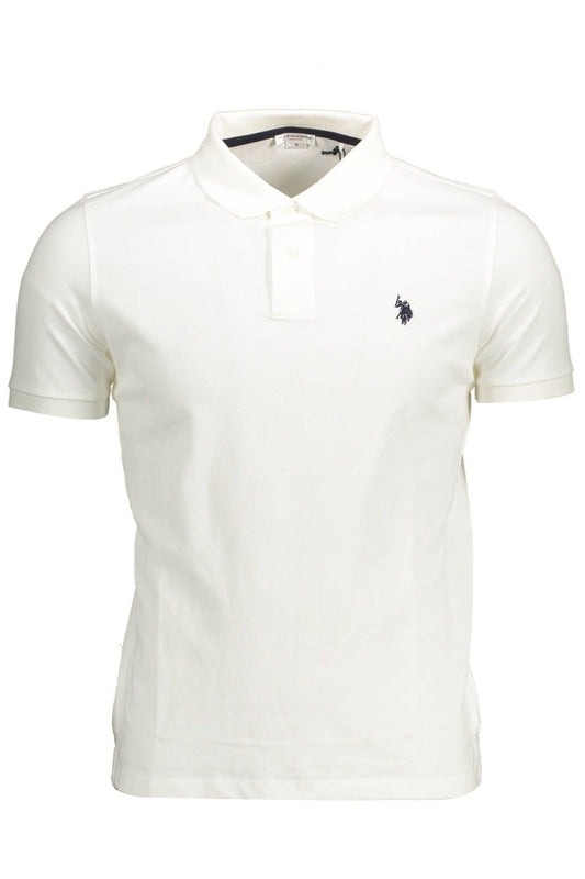 White Cotton Men Polo Shirt
