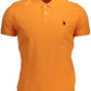 Orange Cotton Men Polo Shirt