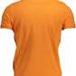 Orange Cotton Men Polo Shirt