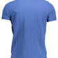Blue Cotton Men Polo Shirt