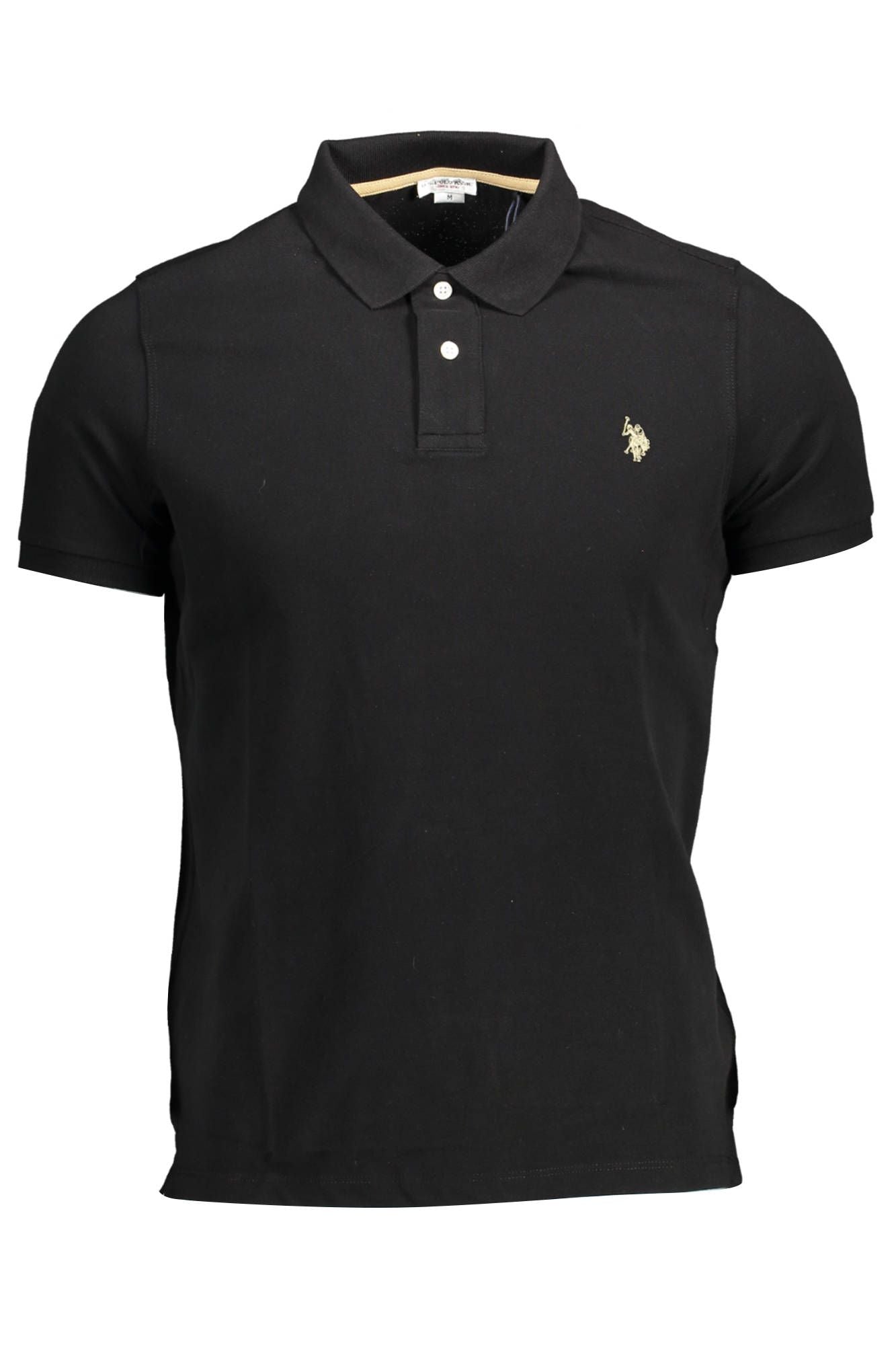 Black Cotton Men Polo Shirt