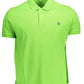 Green Cotton Men Polo Shirt