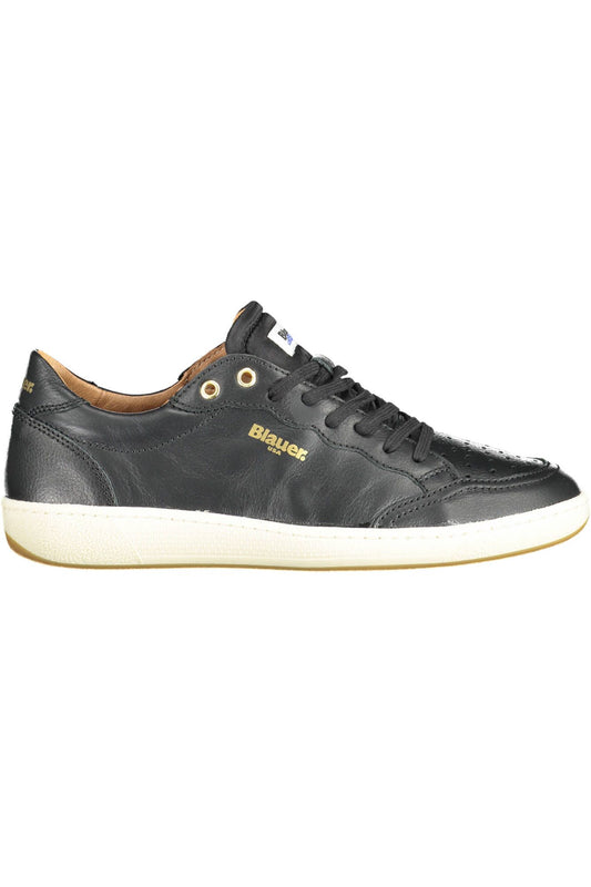 Black Polyester Men Sneaker