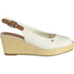 White Polyester Women Sandal