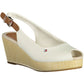 White Polyester Women Sandal