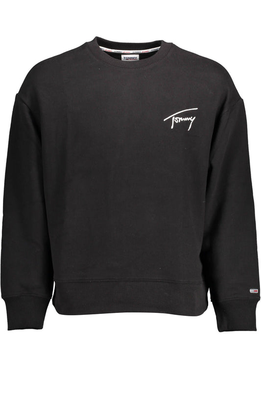 Black Cotton Men Sweater