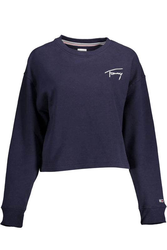 Blue Cotton Women Sweater
